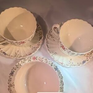 Set of 3 Copeland Spode Wicker Dale Cups and Saucers